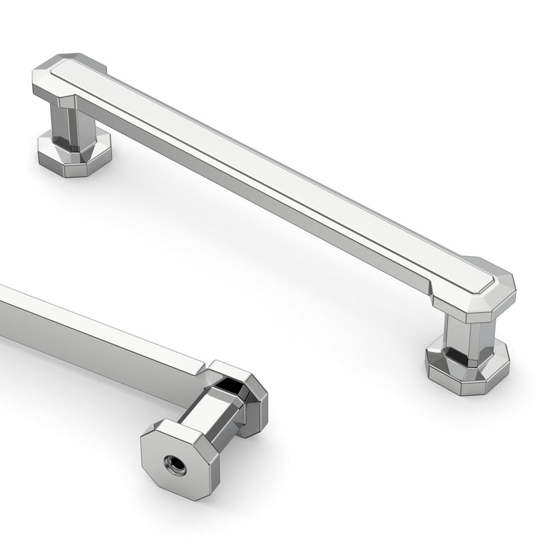 Asidrama 10 Pack 5 Inch(128mm) Polished Chrome Kitchen Cabinet Handles, Cabinet Pulls Kitchen Cabinet Hardware for Cupboard Drawer Pulls 5" Hole Center