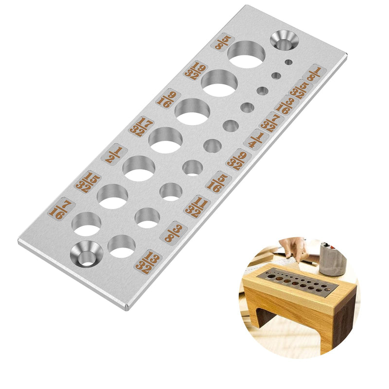 High-Grade A2 Steel Dowel Plate,English 17 Holes Dowel Plate for Making Slim Dowels Peg Plugs. From1/8 to 5/8" in 1/32" increments 17 Holes (1/8" to 5/8")