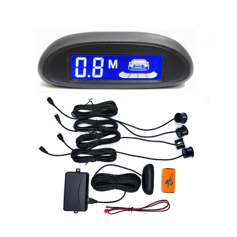 Shkalacar Car Reverse Backup Parking Sensor Radar System, Car Auto Vehicle Reverse with 4 Parking Sensors kit Adjustable Sensitivity, LCD Display Reversing Radar Sound Alert