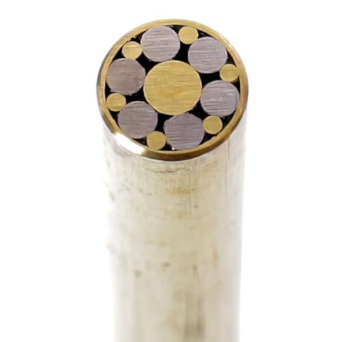 Mosaic Pin - (0.250 (1/4) Inch Diameter) - (825BBSB) - (Brass Outer Material)(Brass & Stainless Inner Material) - Decorative Knife Handle Pins and Rods for Fixed Blade Knives 825bbsb