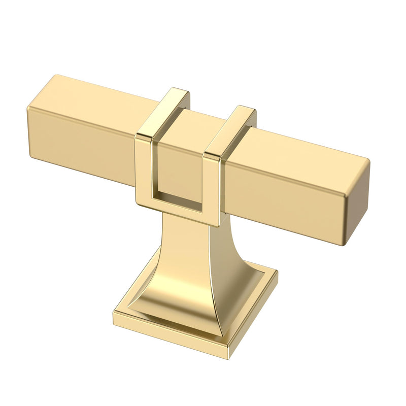 Alzassbg 10 Pack Gold Cabinet Knobs, 2 Inch(51mm) Diameter Cabinet Hardware Square T Bar Knobs for Cupboard and Drawers AL6094BB 2" Diameter