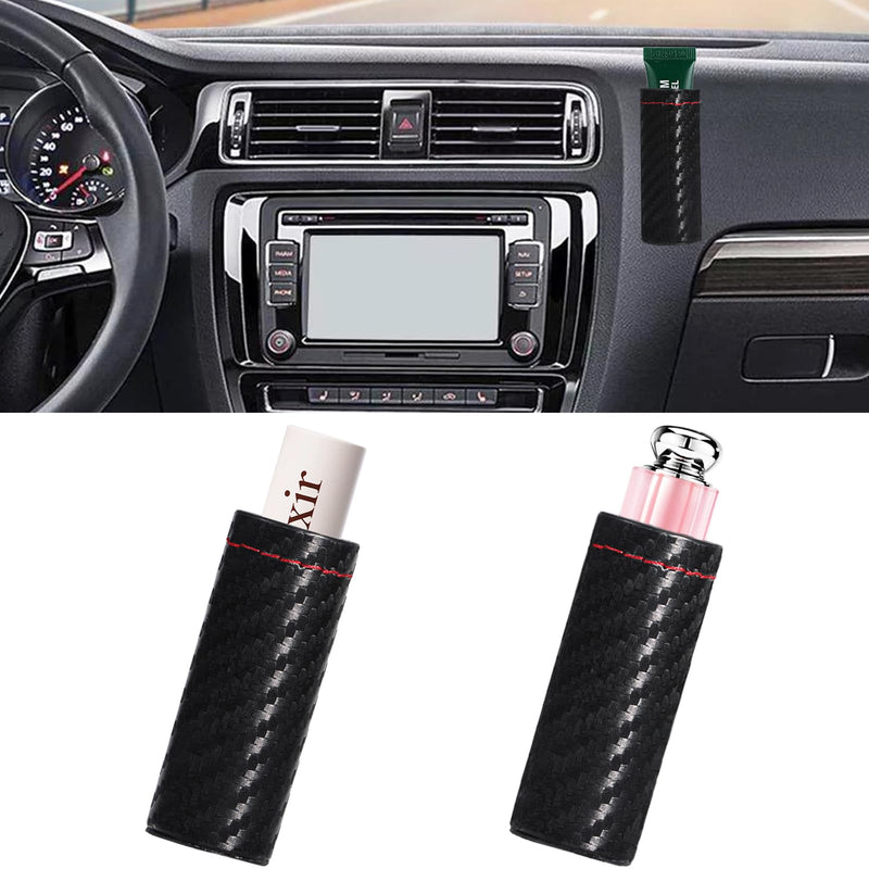 Car Lip Balm Holder - Strong Adhesive Upright Insulated for Car Lipstick Chapstick Holder Women Car Interior Accessories for Car Vent Side Center Console Steering Wheel Below（2 Pack） 2