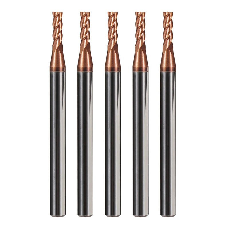 5PCS Micrograin Carbide Square End Mill Set with TISIN Coated - 1/16" 4 Flute CNC Milling Bits for Hardened Steel/Cast Iron/Alloy Steel - HRC55 1/16 in 5