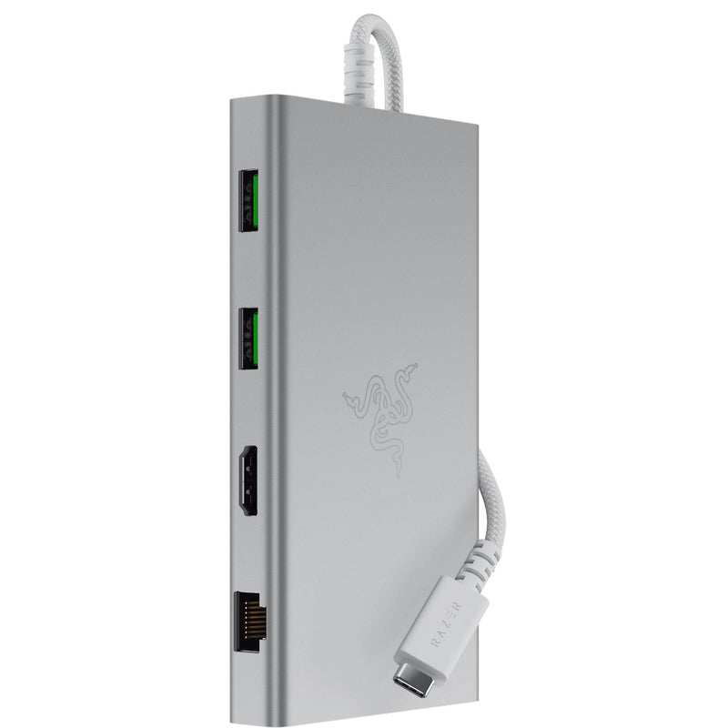 Razer USB C Dock 11-Port Travel Charging Station for Windows MacBook Laptop iPad Surface Chromebook: Type C, HDMI, Ethernet, MicroSD - 4K 60 Hz Display - 85 W Tablets + Mobile Fast Charge - Mercury