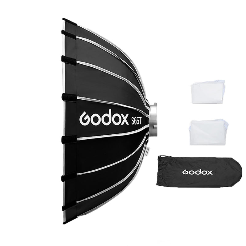 Godox S65T 65cm/25.6in Quick Release Umbrella Softbox Professional Foldable Softbox with Standard Bowen Mount & Diffusers for Photography Studio 65cm/25.6in Softbox