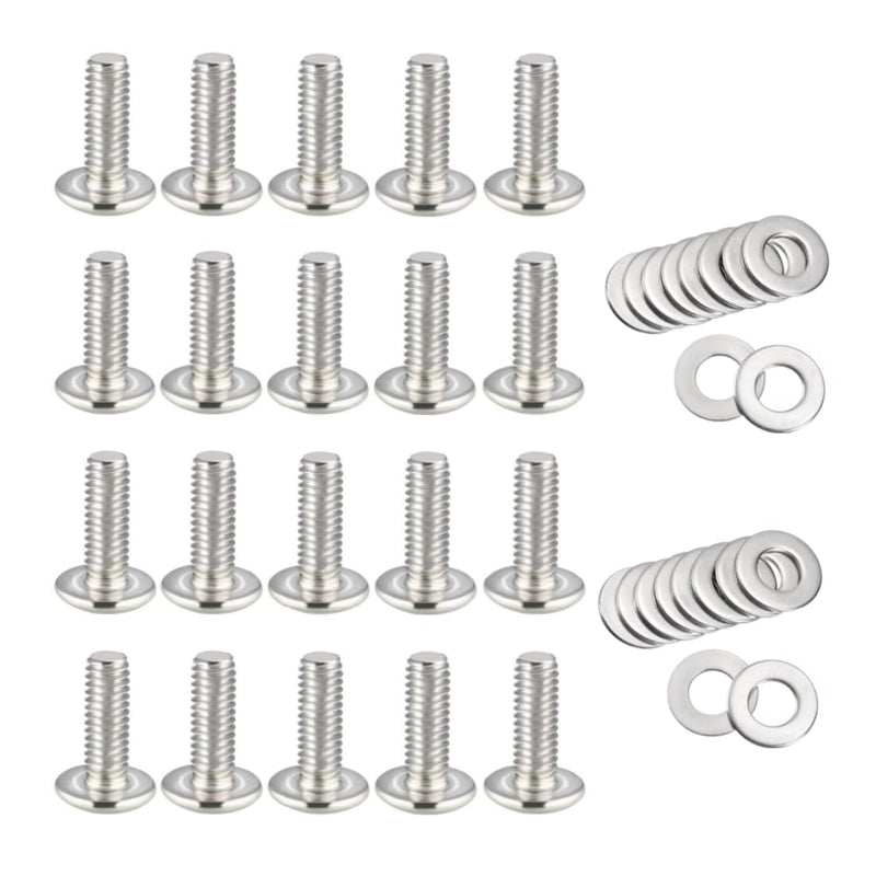 Vesa Screws M4x12mm, 20 Pcs TV Screws,20 Pcs M4 Washer, Phillips Head, Silver Tone