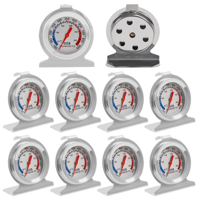 10PACK in Oven Thermometer 50-300°C/100-600°F, Instant Read Precision Stainless Steel Electric/Gas Oven Thermometers for Kitchen Cooking Grill Smoker 10Pack