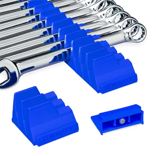 Ernst Manufacturing Wrench Pro - Modular Wrench Organizer for 40 Tools with Magnetic Base (Blue) Patented - Made in the USA Blue