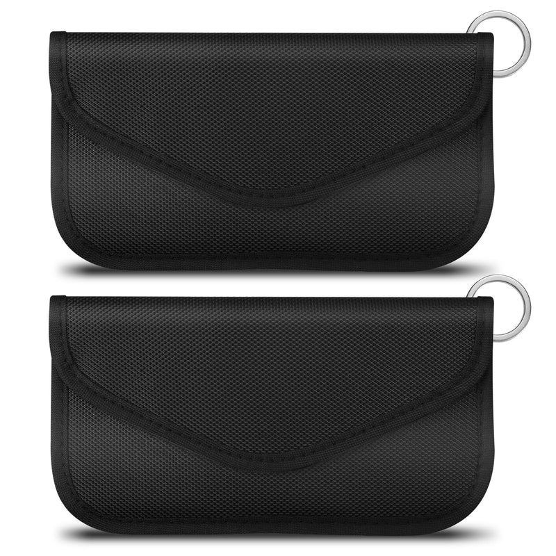 Faraday Bag for Phones & Car Keys - Signal Blocker Faraday Pouch for RFID, GPS, WiFi, Anti-Theft Key Fob Case, Anti-Tracking Privacy Protection (2 Packs)