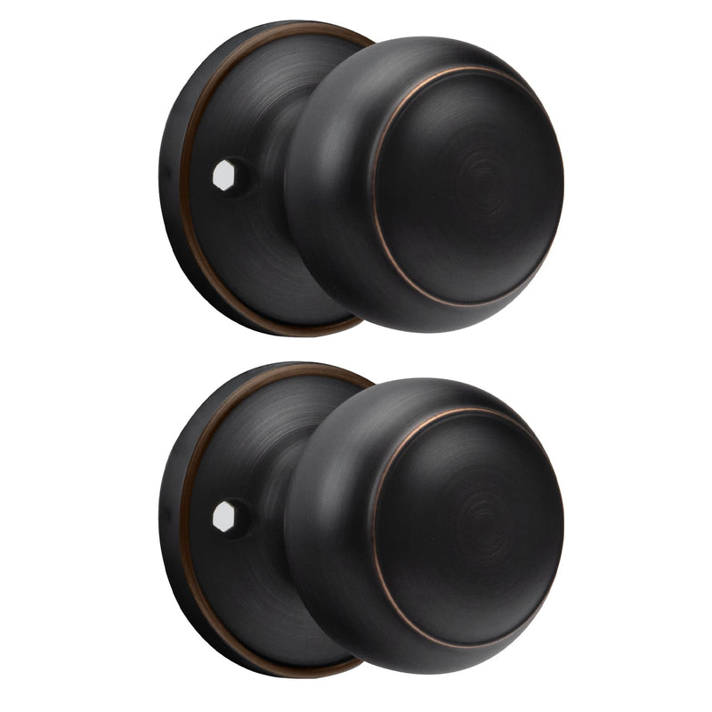 Goldenwarm 2 Pieces Oil-Rubbed Bronze Dummy Door Knobs, Inactive Half No-Turning Door Dummy Knob, Bronze Dummy Knobs for Closet Doors（1 Pack） Oil Rubbed Bronze 1