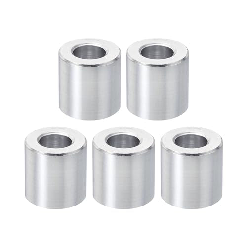 PATIKIL M10 Aluminum Spacers, 5 Pcs Metal Spacer Aluminum 10.5mm ID x 20mm OD x 20mm L Aluminum Spacer Screw Standoff Round for 3/8" M10 Screw Bolts
