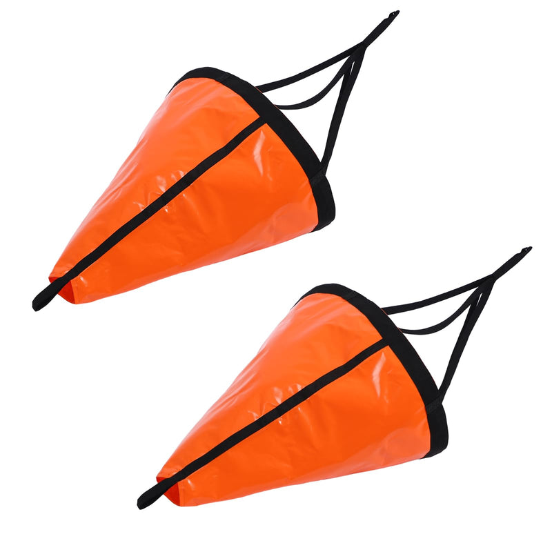 Tandefio Drift Sock for Fishing Boat Marine Boat Parachute Sea Anchors for Boats 250d Nylon Trolling Fishing Drogue for Inflatable Sail Drift Anchor for Kayak Pontoon 32 Inch Orange 2