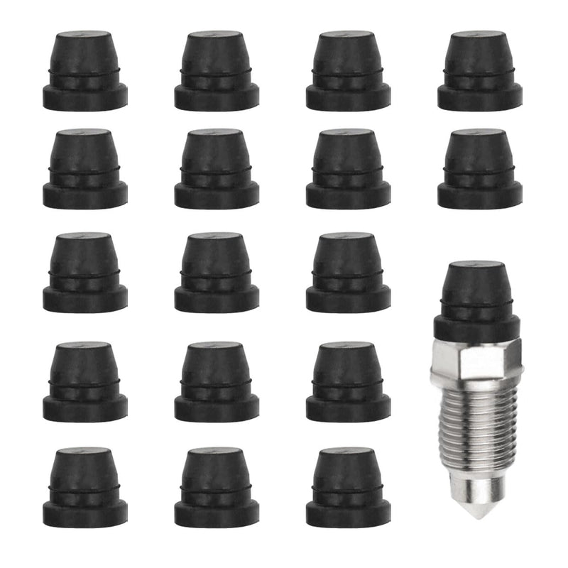 18PCS Car Brake Bleeder Screw Caps, Auto Rubber Grease Fitting Cap Dust Zerk Cover, Car Brake Bleeder Nipple Cap, Universal Brake Caliper Dust Stem Cover for Cars, Motorcycles 18PCS