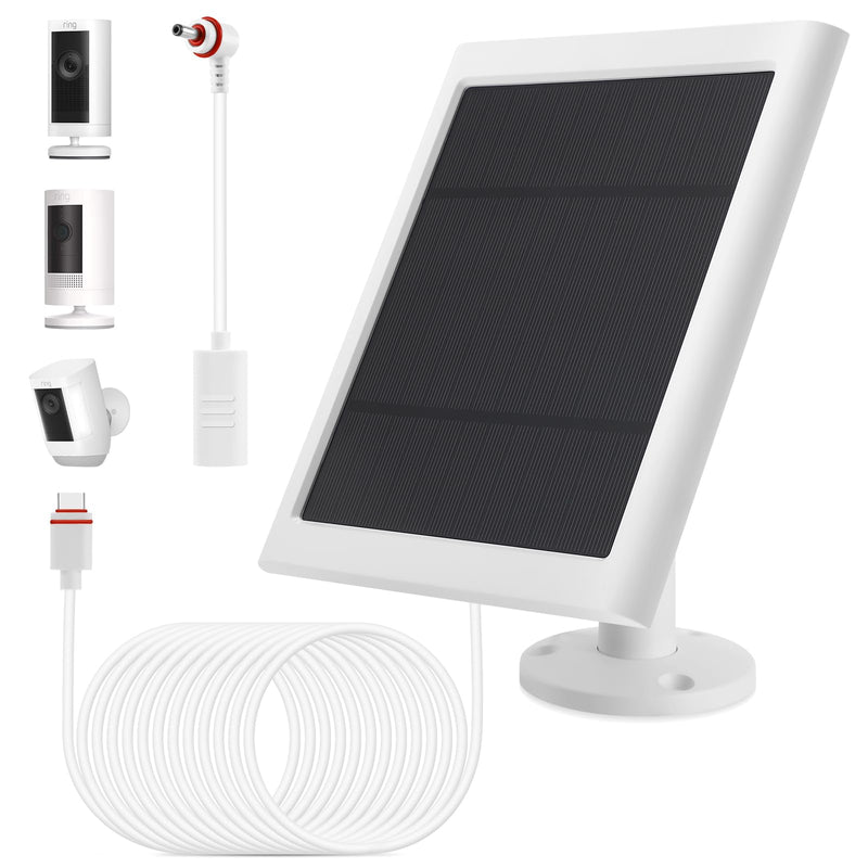 1 Pack - Solar Panel for Ring Camera, Compatible with Ring Spotlight Cam Plus/Pro(Battery) & Rings Stick Up Cam/Pro Battery & Rings Spotlight Cams Batterys with 10FT/3M Long Cable 1