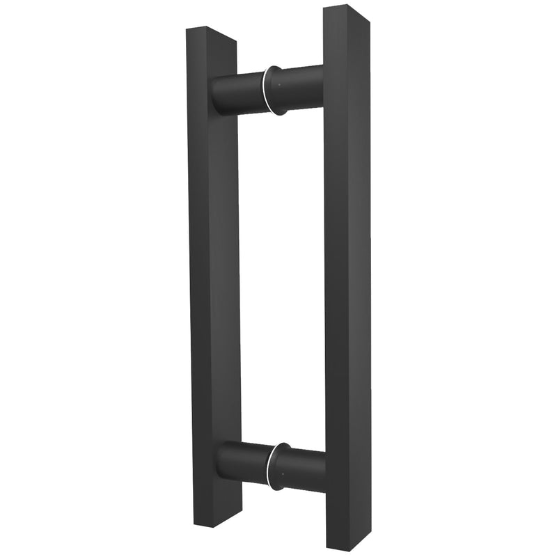 Matte Black Square Barn Door Handles 12"/16"/18"/24"/36"/48"/59'', Pull Push Long French Door Handle Double Sided, Large Front Exterior Shower Door Pull Handles 12inch / 30cm Matte Black