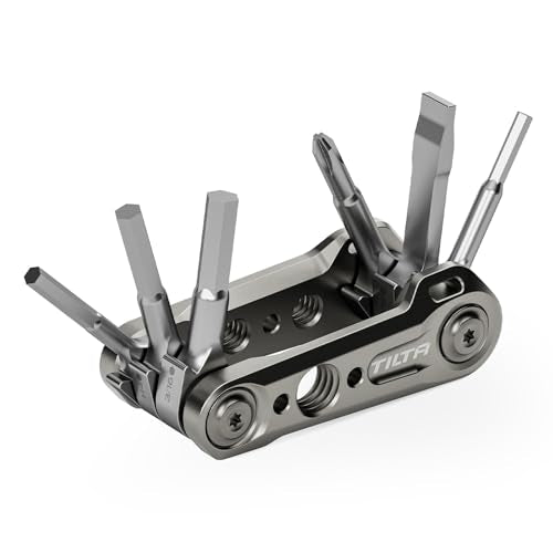 Tilta Multi-Functional Mini Tool Kit | Features Allen Keys and Screw Drivers | Compact & Lightweight | Compatible with Most Cages & Camera Systems (Titanium Grey) TA-MMT-TG Titanium Grey