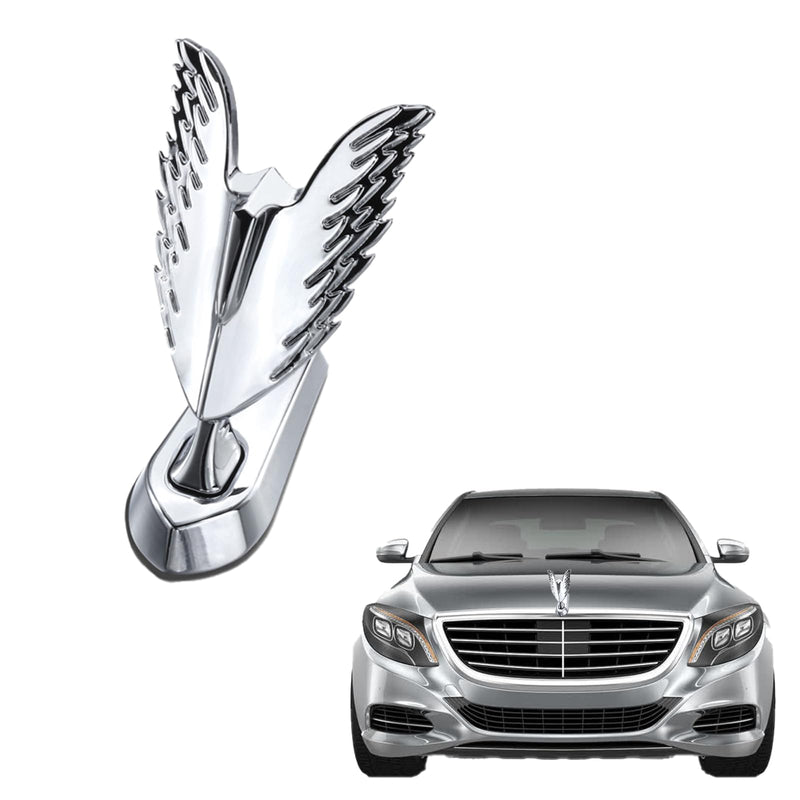 Angel Wings Hood Ornament,Car Chromed Metal Hood Ornament Electroplating,Front Hood Sticker, Car Decoration Accessories