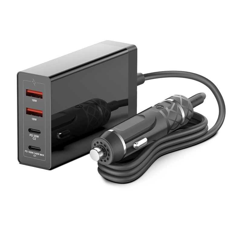 TAIFU 28V 5A PD3.1 140W USB C GaN Charger for Yacht Block Fast Car Charging Station 4-Port Power Adapter for Steamdeck MSI Titan 18 HX Ai Gaming Laptop, Chromebook, 40W iPhone 17/17 Pro/17 Pro Max