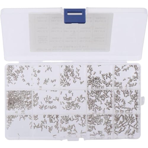 800pcs Small Screws Assortment Kit, M1/M1.2/M1.4/M1.6/M1.7 Tiny Screws Micro Screws, Mini Phillips Pan Head Machine Screws Set Repair Screws for Sunglasses, Glasses, Watches, Clocks