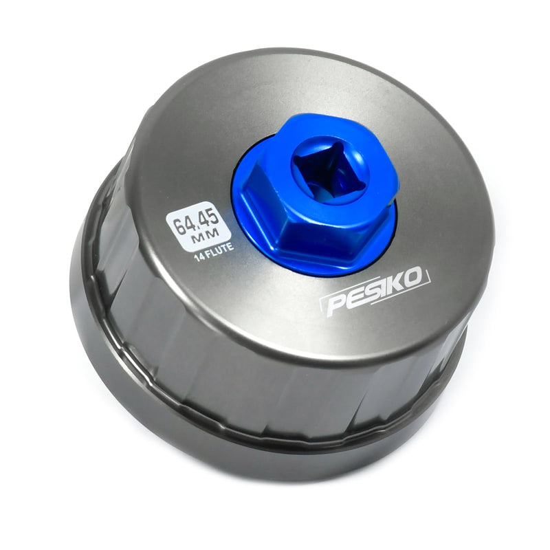 64mm 14 Flute Oil Filter Wrench for Toyota, Lexus and Scion, Precision Machined Aircraft Aluminum Oil Filter Removal Tool for Easily Remove Oil Filter 64mm Oil Filter Wrench