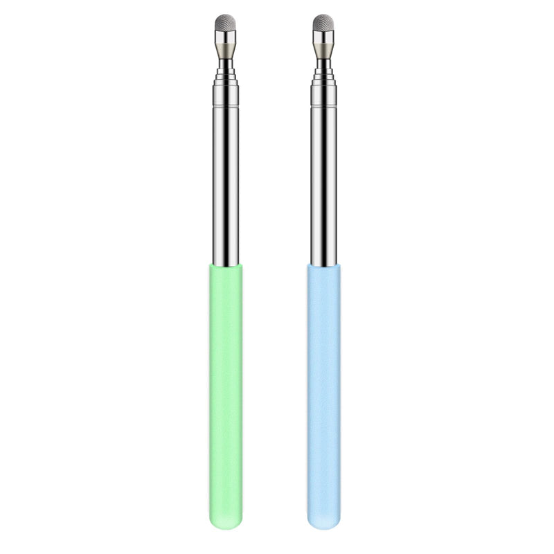 Telescoping Poiner Stick for Classroom Teacher Kids Reading, Dumero Retractable Pointer with Stylus for Touchscreens, Extendable Presentation Pointers, Classroom Must Have Supplies Essentials, 2 Pack Blue, Green