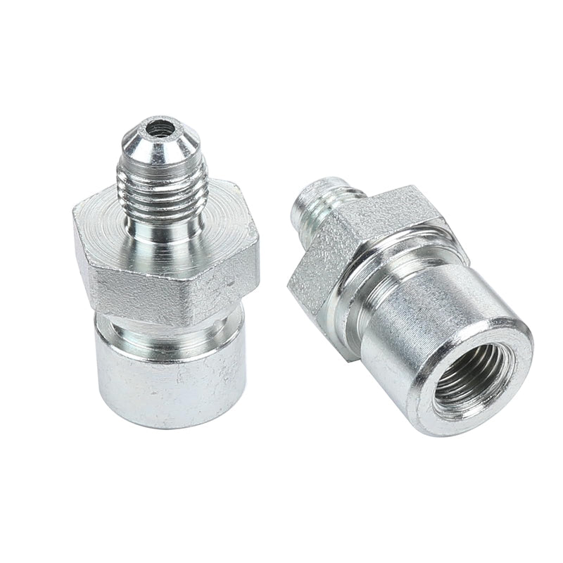 -3 AN Male to 3/8 x 24 Inverted Flare Adapter for 3/16" Brake Line, Zinc Steel, Pack of 2 3AN to 3/8 x 24 - 2PCS