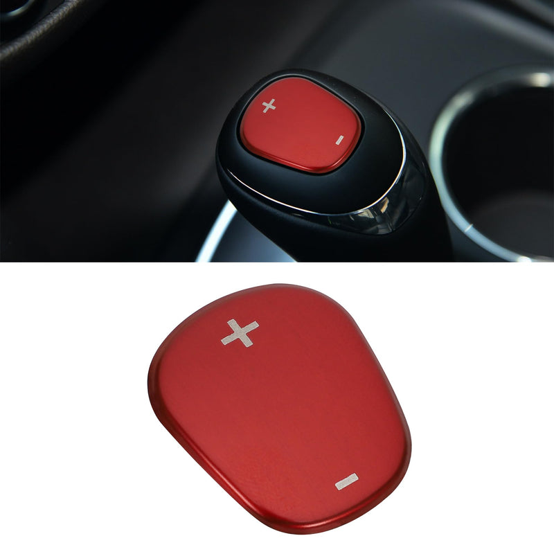 TOMALL Stainless Steel Car Gear Shift Knob Cover Compatible with Chevy Equinox 2018-2020 Shift Panel Trim Gear Lever Cover Trim for Car Interior Center Console Accessories (Red) Stainless Gear-Red