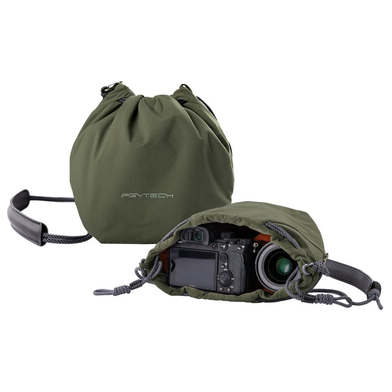 PGYTECH OneGo Drawstring Small Camera Bag Soft Cute Camera Pouch Handbag | Forest Camera Sling Bag Compatible with Mirrorless Cameras/Nikon/Canon/Sony/Fuji/Pocket 4 Camera Case, Forest