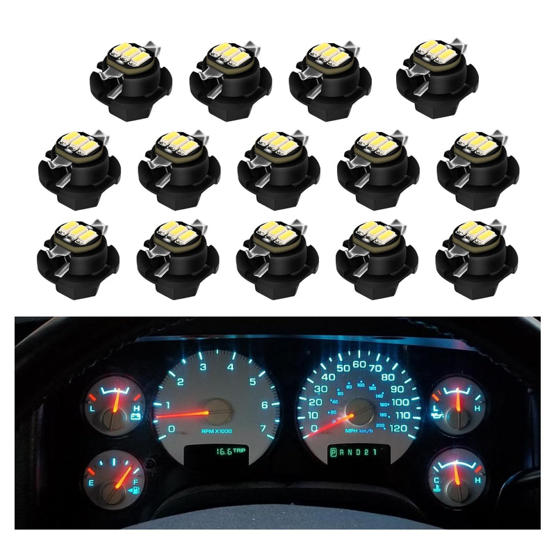 Instrument Gauge Cluster Panel Speedometer LED Lights Bulbs Kit replacement Compatible with 2002-2006 Dodge Ram 1500 2500 3500 (White), Pack of 14 White