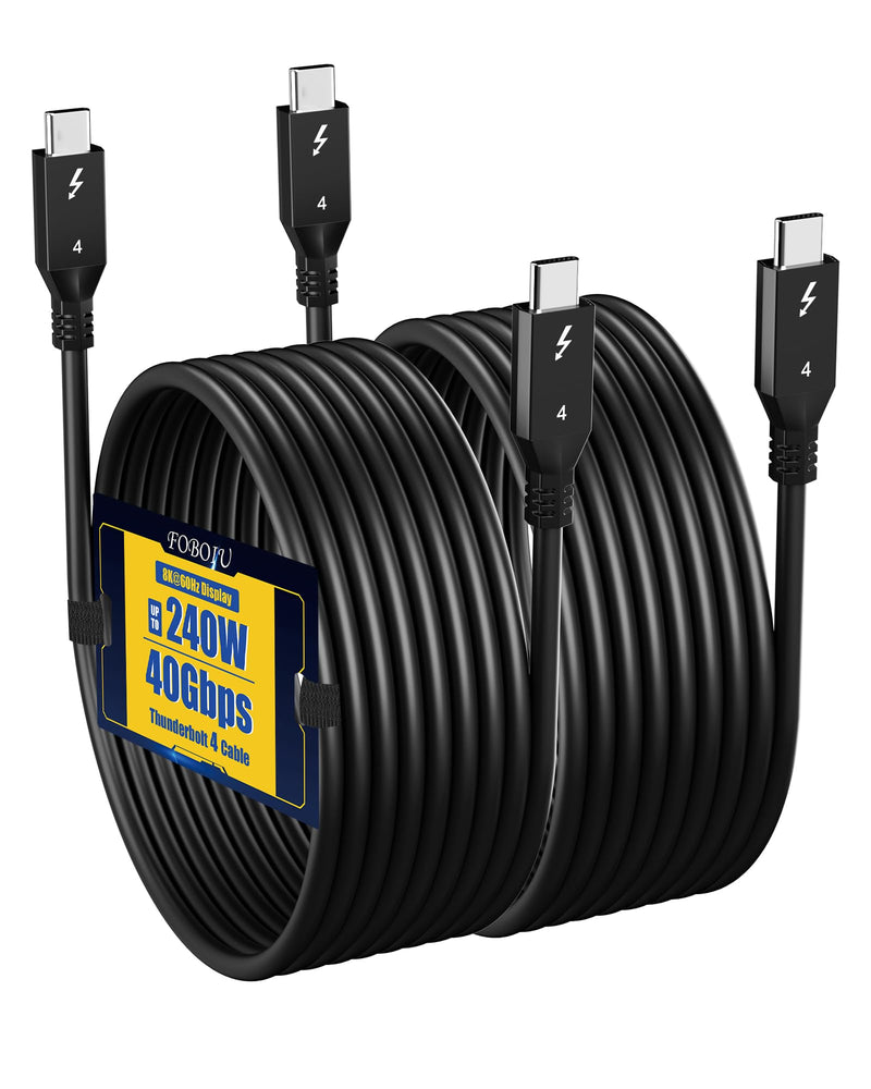 Thunderbolt 4 Cable 6ft (1.8 Meter) 2 Pack USB C Display Cable 40 Gbps Data Transfer 240W Charging 8K Display Compatible with MacBooks,Hub and Docking 6ft /1.8m