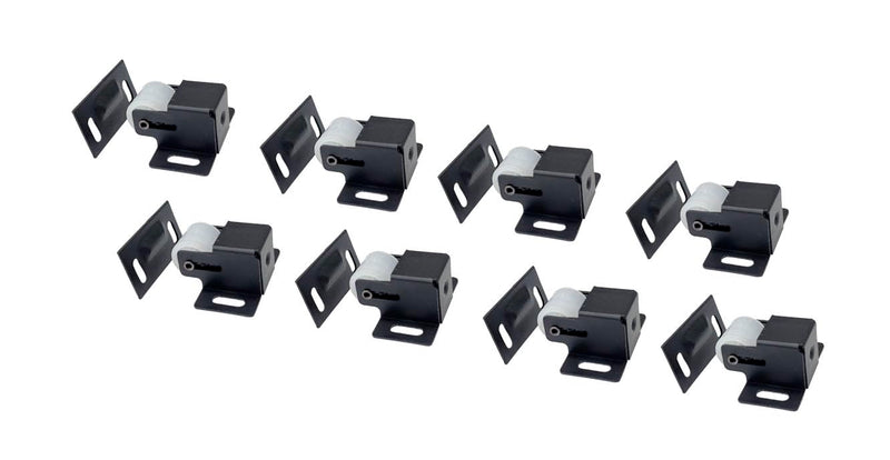 QCAA Heavy Duty Large Jumbo Roller Catch Latch for Closet Doors and Cabinets, Matte Black, Made in Taiwan, 8 Pack