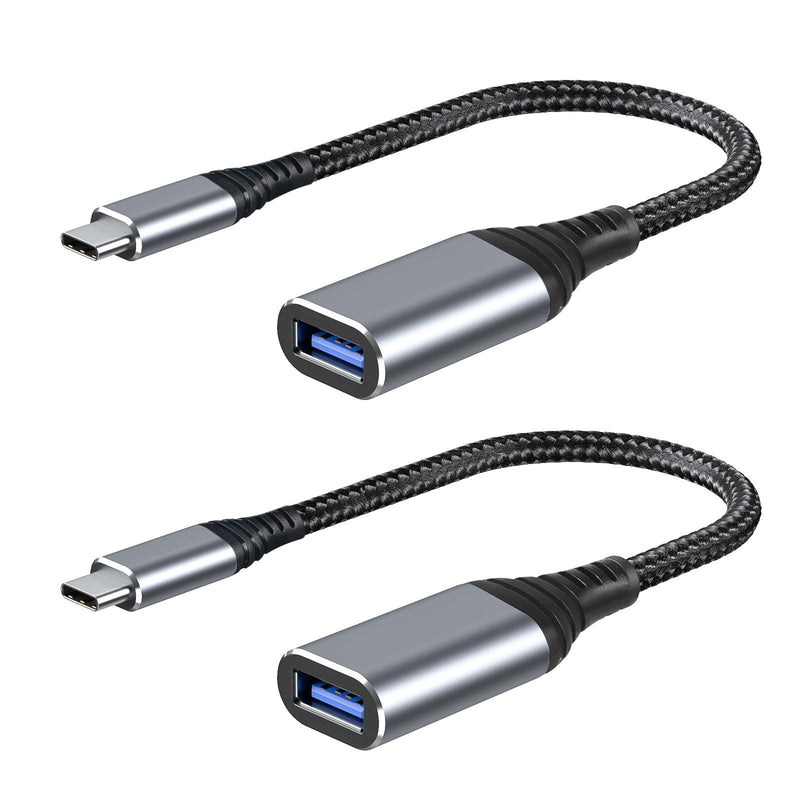 ROTOPATA USB C to USB Adapter, 2 Pack Type C Male to USB 3.1 Female OTG Cable Converter, 5 Gbps High Speed, USB Adapter Compatible with MacBook/Air/Pro, Samsung Galaxy, Grey