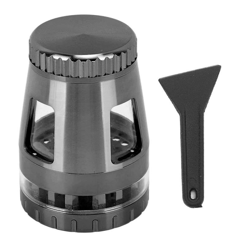 Compact Rust-Resistant Zinc Alloy Spice Grinder - Portable Manual Mill for Grinding Dry Herbs and Nuts(Black)