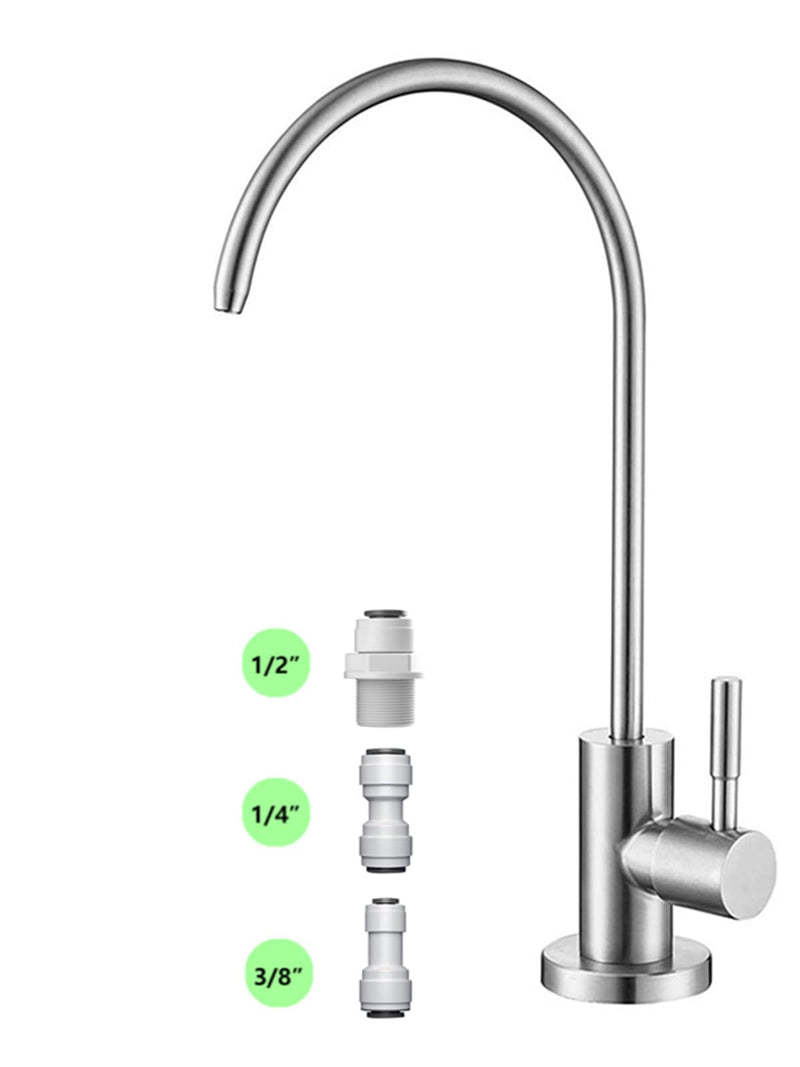 Drinking Water Faucet for Kitchen,100% Lead-Free Reverse Osmosis Faucets,Stainless Steel Kitchen Filtered Water Faucets,Brushed Nickel RO Faucet with Longer Thread Pipe Standard
