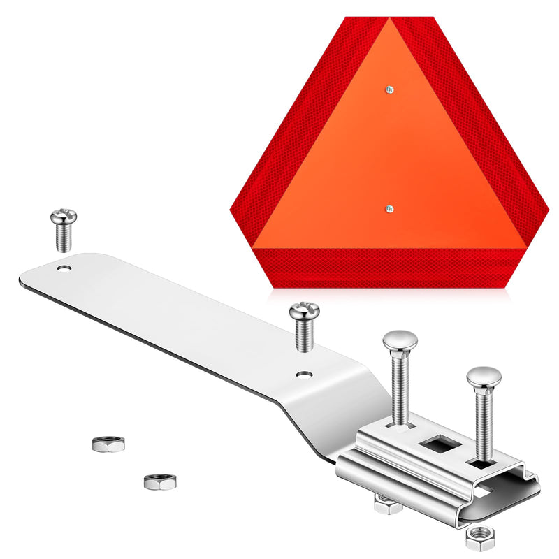 1 Set Slow Moving Vehicle Sign with Mounting Bracket 14 x 16 Inch Slow Moving Vehicle Triangle Sign Aluminum Warning Triangles for Vehicles Golf Cart Tractor Outdoor Accessories 1