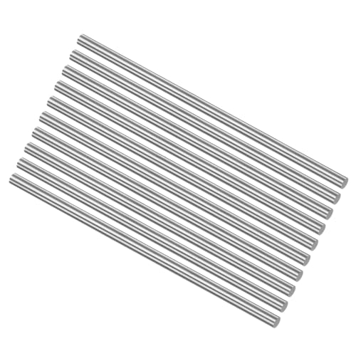 uxcell 10pcs Round Steel Metal Rods, 6.5mm x 200mm High Speed Steel (HSS) Lathe Bar Stock Tool, for Shaft Gear Drill Lathes Boring Machine Turning Miniature DIY Craft 10
