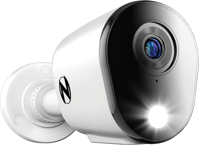 Night Owl FTD8 Indoor/Outdoor Add On Wired 4K Deterrence Cameras with 2-Way Audio - 1 Pack - White