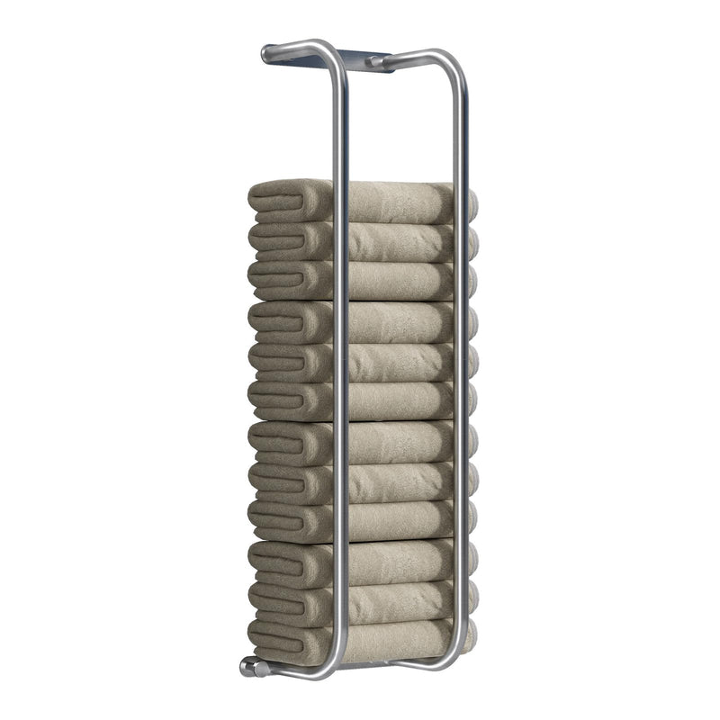 Danpoo Towel Racks for Bathroom Wall Mounted, Towel Storage Organizer, Stainless Steel Bath Towels Holder for Rolled Towels, with 2 Hooks, Brushed Silver