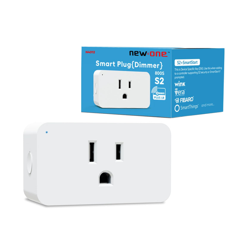 New One Zwave Dimmer Plug, 800 Series Z-Wave Smart Dimmer Plug, Bult in Zwave Repeater, Z-Wave Outlet, Z-Wave Hub Required, Work with Hubitat, SmartThings, Vera, Wink, Fibaro, Homeseer, 2GIG Zwave Dimmer Outlet