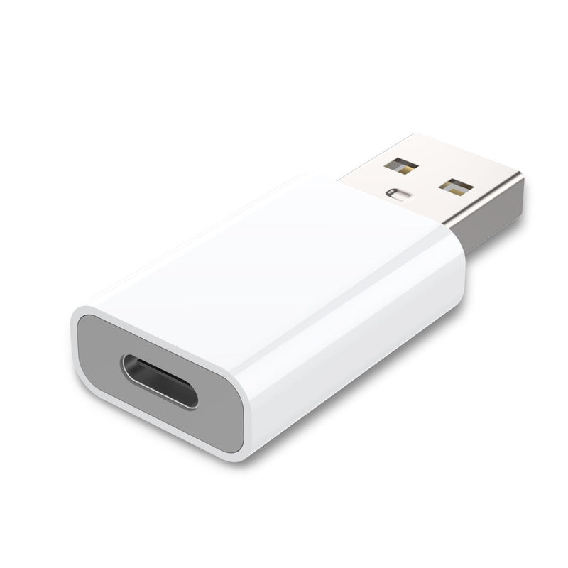  [AUSTRALIA] - MOSWAG USB to USB C Adapter, USB C Female to USB Male Adapter Compatible with Apple MagSafe Watch 9/8/7/SE/Ultra, for iPhone 15 14 13 12 Mini Pro Max,iPad,Galaxy Note,Pixel,CarPlay,Wall Plug 1 pack White