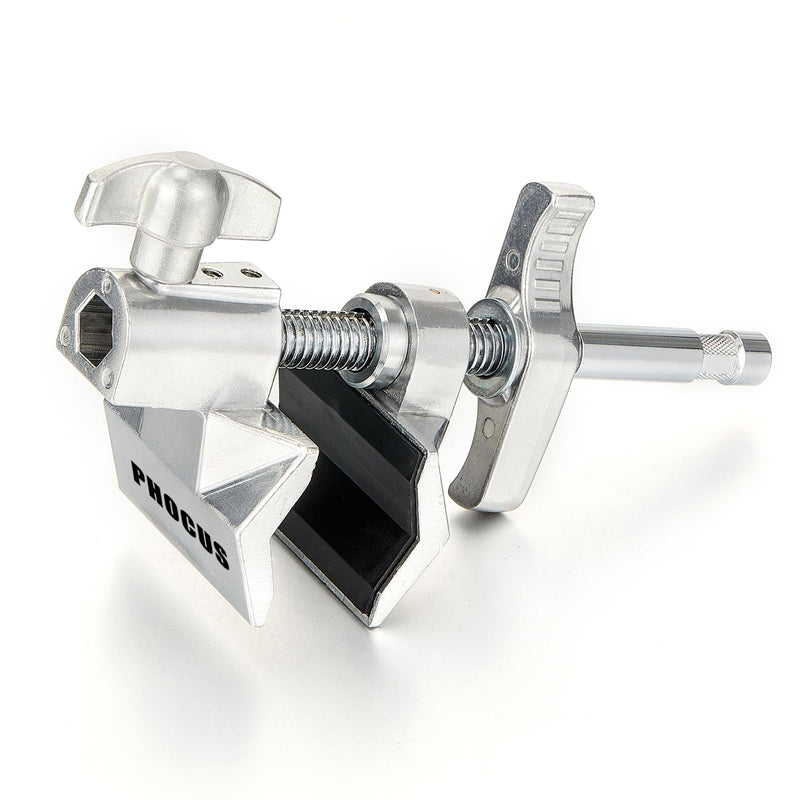 PHOCUS 2" End Jaw Vise Grip with 5/8” Pin & Hex Receiver Socket for Photography Studio LED Lighting Strobe Flash