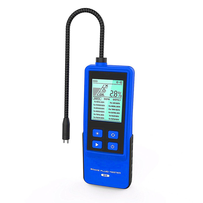 T10 Brake Fluid Tester Automotive Digital Brake Fluid Detector Moisture Detector for DOT3 DOT4 DOT5.1, Car Brake Fluid Boiling Point Meter with 2.8" Display Audible Alarm High Precision Probe