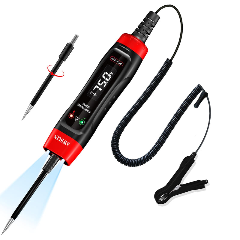  [AUSTRALIA] - 4-75V DC Automotive Test Light with Buzzer Sound, LCD Digital Light Tester with Voltmeter, Heavy Duty Circuit Tester with Illumination, Fuse Voltage Tester Auto Electrical Tool