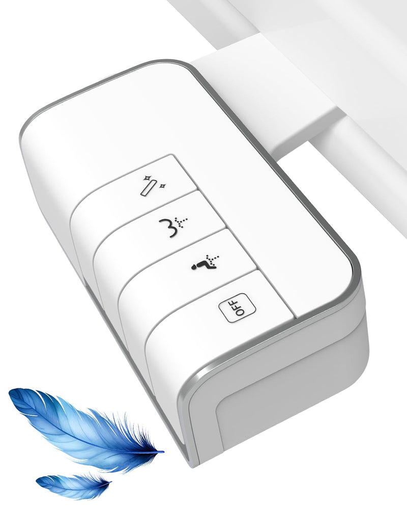 Hibbent Bidet Attachment for Toilet, Non-Electric Dual Nozzle for Frontal & Rear Wash, Adjustable Water Pressure Control, Fresh Water Bidet Toilet Seat, Self Cleaning Water Sprayer, White Chrome 1