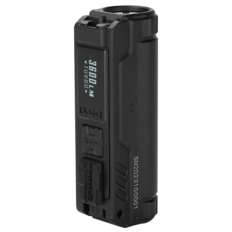 IMALENT BL50 Rechargeable EDC Flashlight 3600 Lumens, UV Light and White LED, High Lumens Portable Flashlights Dual Light Source Pocket Lights for Emergency and Camping (Black) Black