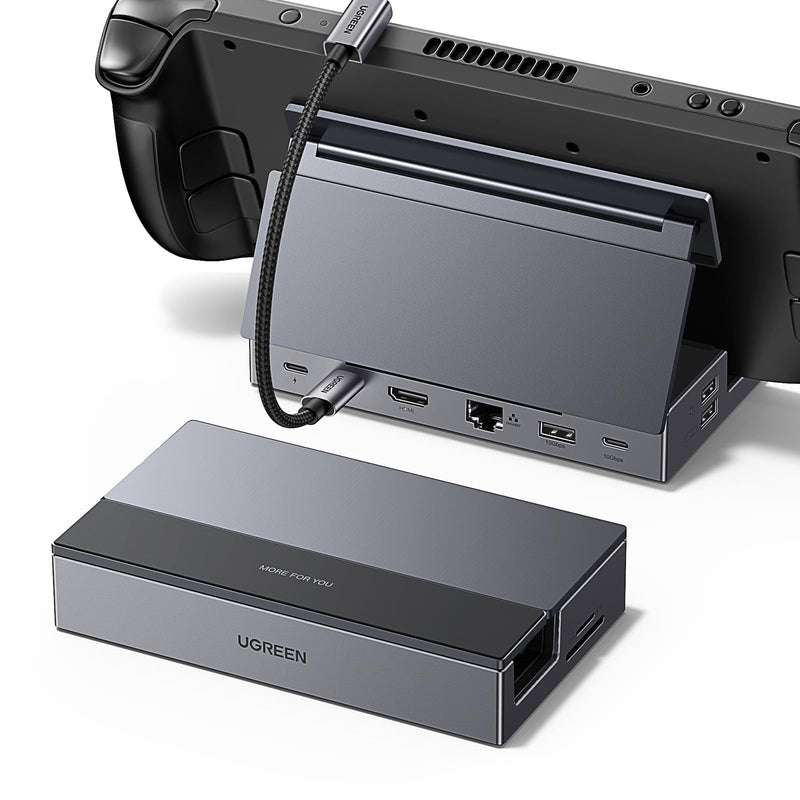 UGREEN Steam Deck Dock 9-in-1 USB C Docking Station Foldable Stand | 4K@60Hz HDMI, Gigabit Ethernet, PD 100W, 10Gbps USB A&C 3.2, TF/SD For Steam Deck, Rog Ally, ROG Xbox Ally, Legion Go