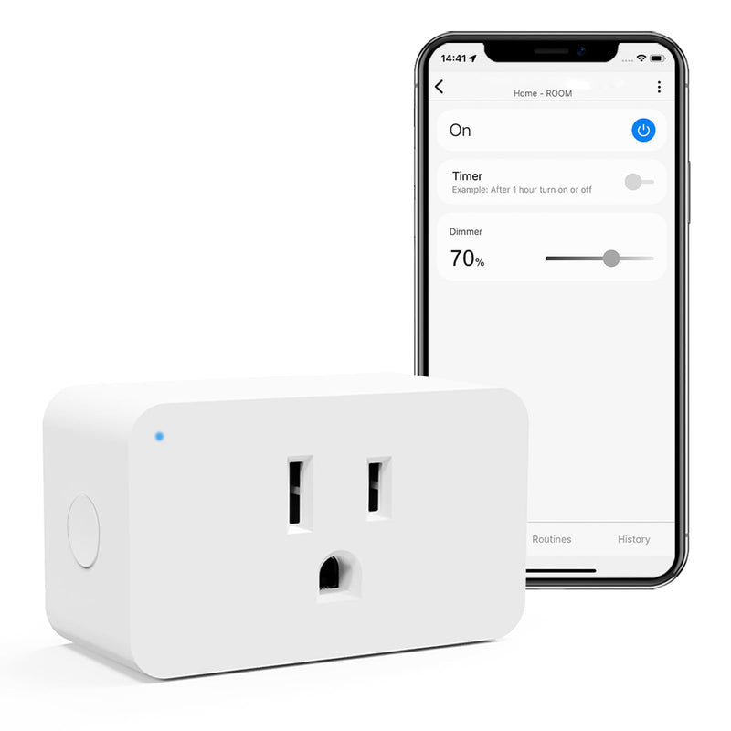 Z-Wave Dimmer Plug 800 Series Zwave Smart Plug，Dimmable Outlet Built-in Repeater Range Extender，Z-Wave Hub Required, Compatible with Smartthings, Alexa and More,FCC and ETL, 200W 1 Pack