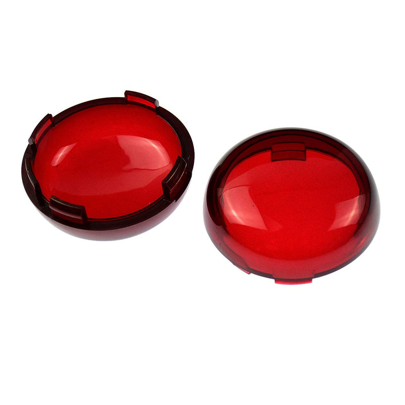Turn Signal Light Lens Cover Front Rear Bullet Lights Fit For Harley Sportster 883 1200 Dyna Road Glide Street Glide (Red) Red