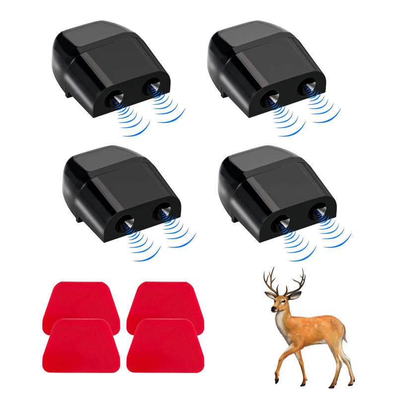 4 PCS Deer Whistles for Car, Auto Save a Deer Warning Device, Universal Deer Horn with Rubber Pads to Avoid Collision, Animal Alert Motorcycle Car Accessories (Black) Black 4 PCS