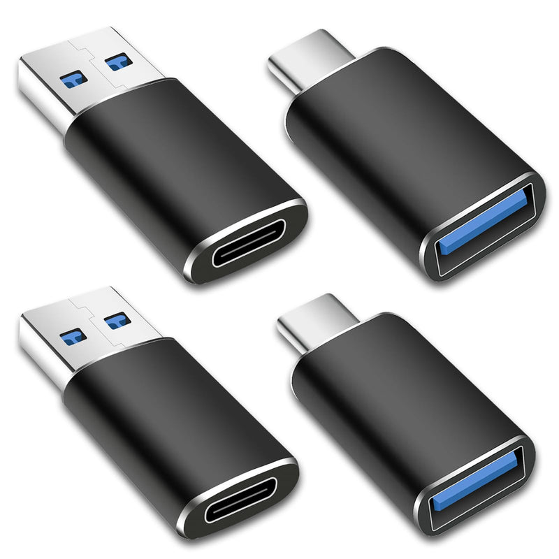 SheraF 4 Pack USB to USB C OTG Adapter, 2Pack Type C Female to A Male Charger Converter 2Pack USB C Male to USB 3.0 Female Adapter Thunderbolt 4 Converter iWatch 8 9,15 14 13 Pro Max